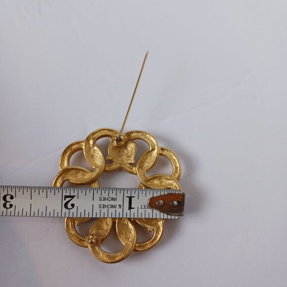 Vintage GIVENCHY Signed 1990's Round Modern Classic Statement Brooch - Picture 7 of 8